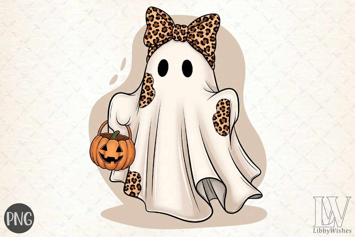 Leopard Coquette Ghost PNG, an Illustration by Libby Wishes (Photo 1 of 6)