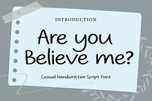 Are you Believe me