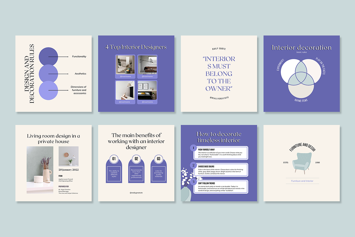 100 Instagram for Interior Designer, a Social Media Template by Lafnaeri