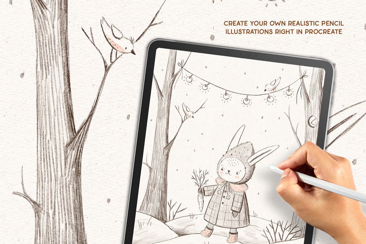 Pencils & Paper - brushes Procreate, a Brush Add-On by polikarpovaart (Photo 3 of 13)