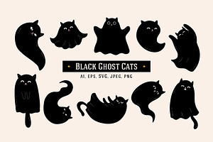 10 Black Ghost Cats