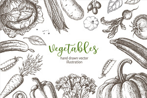 Vegetables. Hand Drawn Collection.