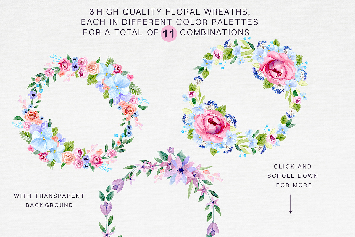 Watercolour Leaves and Floral Kit, a Texture Illustration by Maria Zebroff (Photo 5 of 11)