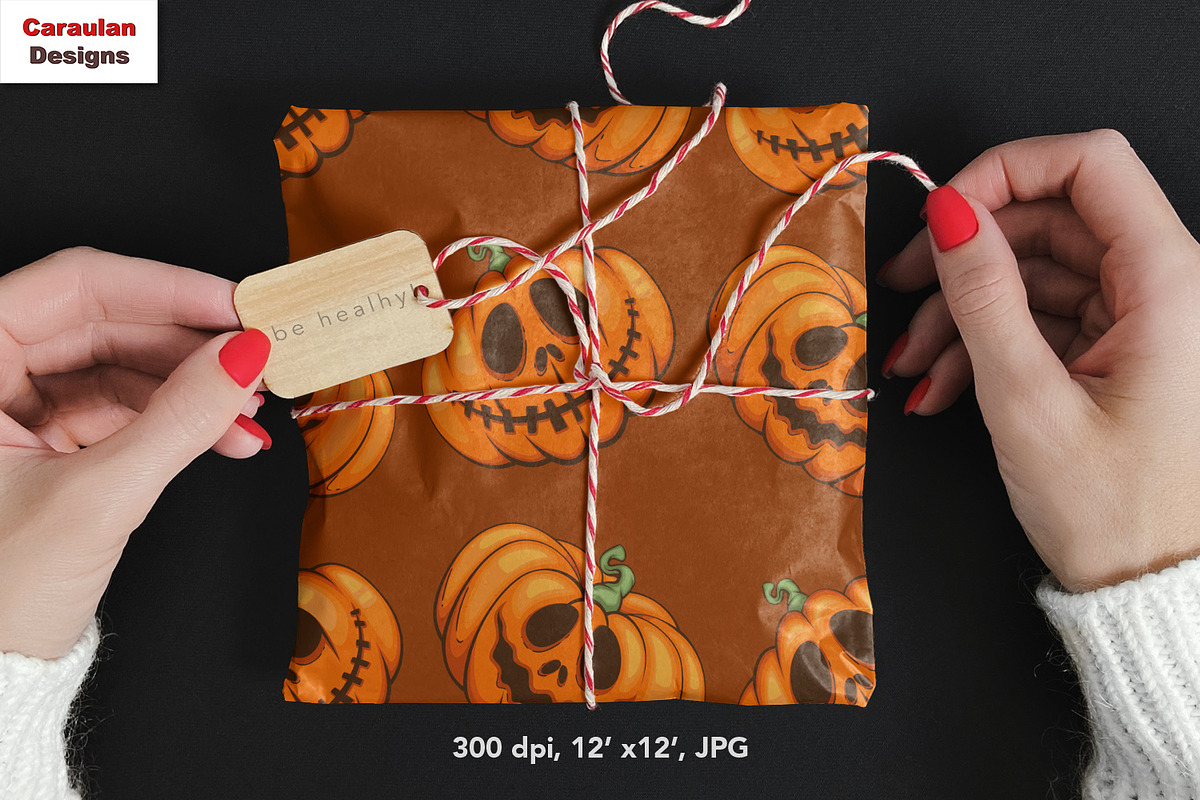 Scary Pumpkins Seamless Patterns, a Pattern Graphic by Serghei Caraulan (Photo 2 of 8)