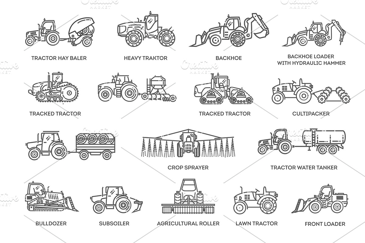 Agricultural Machinery Vector Symbol, a Transportation Illustration by Tettygreen (Photo 1 of 3)