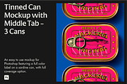Three Can Tinned Fish Mockup, a Packaging Mockup by Jacob Waites (Thumbnail 1 of 5)