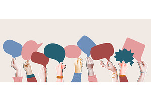 Community opinions collage. Raised, an Illustration by winwin.art