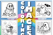 Ghost Moments Coloring Book for Kids, a Seasonal Illustration by Design Zone (Thumbnail 3 of 5)