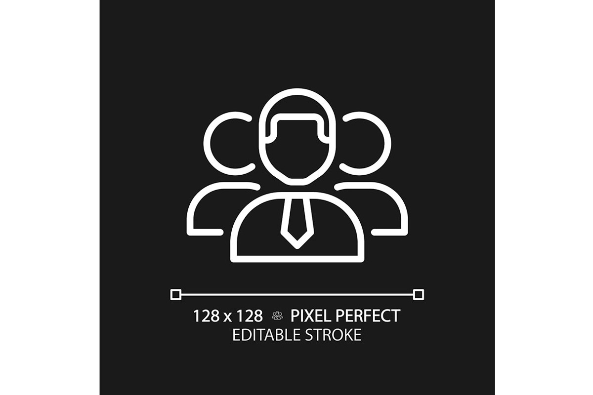 Personnel pixel perfect white linear, an Outline Icon by IMG Visuals