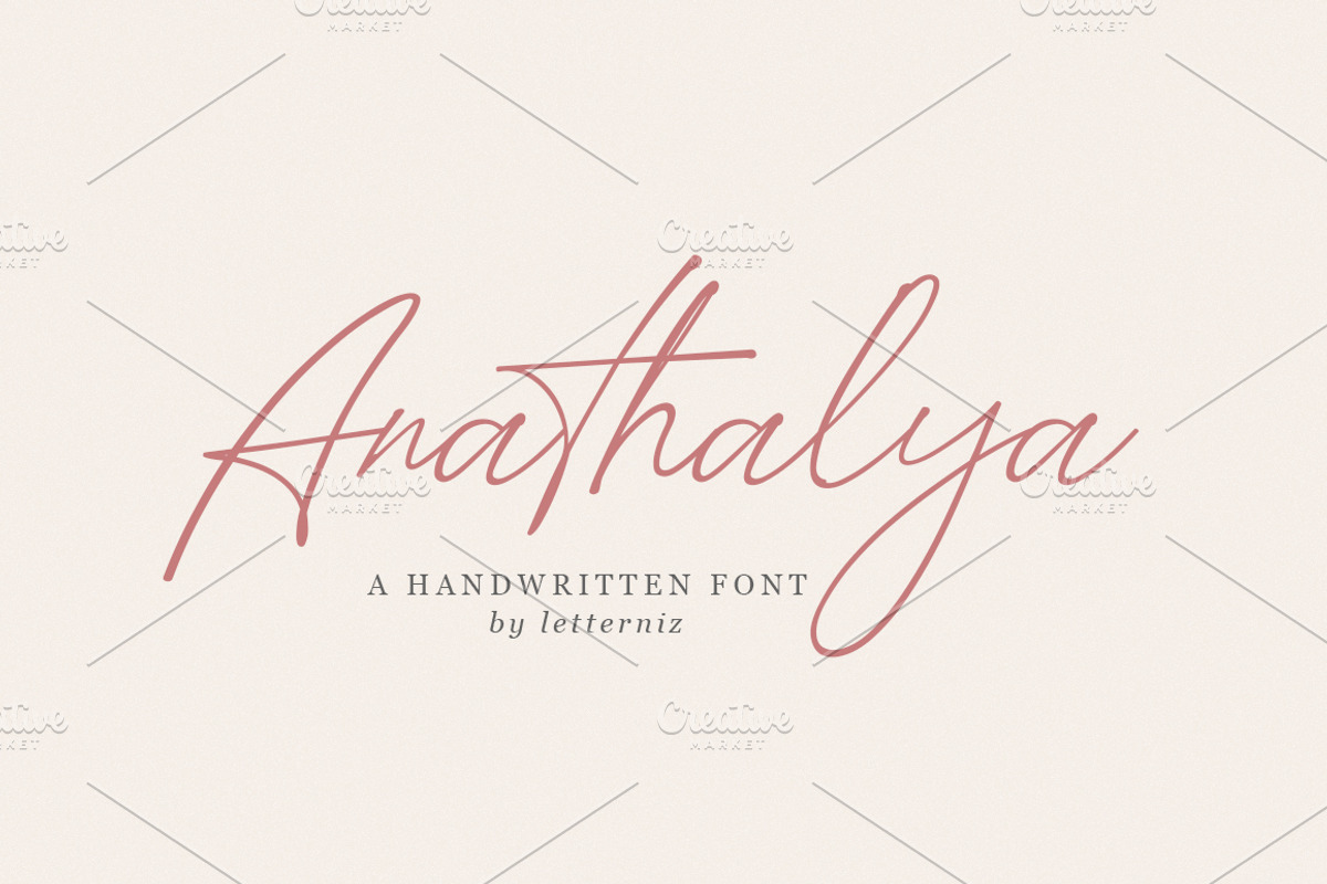 Anathalya Script Font, a Script Font by nizarbagasm (Photo 1 of 8)