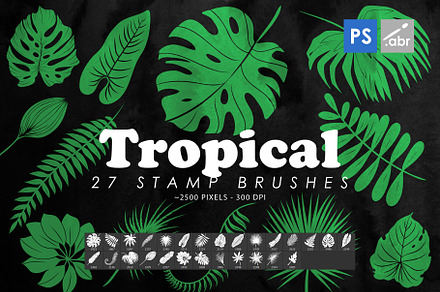 Tropical Leaves Photoshop Brushes