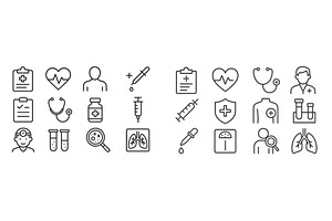 Health care icons depicting medical, a Health & Medical Photo by ZinetroN