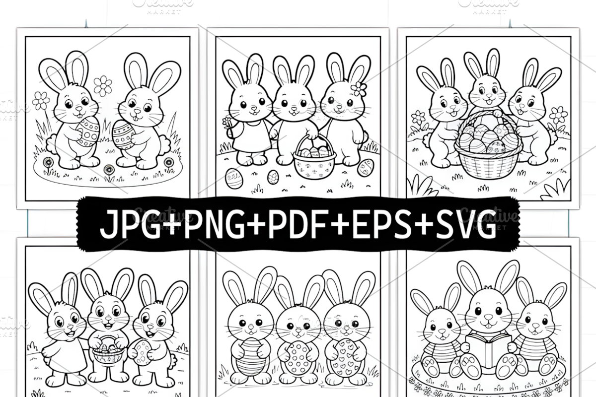 Bunny Friends Easter Coloring Book, a Seasonal Illustration by Ink Gallery (Photo 2 of 8)