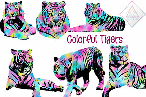 Colorful Tiger Clipart