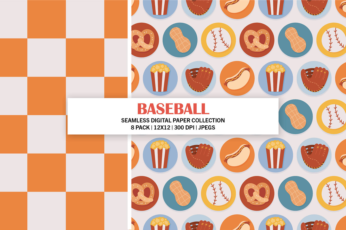 Baseball Sports Seamless Patterns, a Pattern Graphic by Alanna Messina Design Co (Photo 5 of 7)