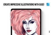 25 Hair Brushes for Affinity, a Brush Add-On by Riveros Illustration (Thumbnail 7 of 9)