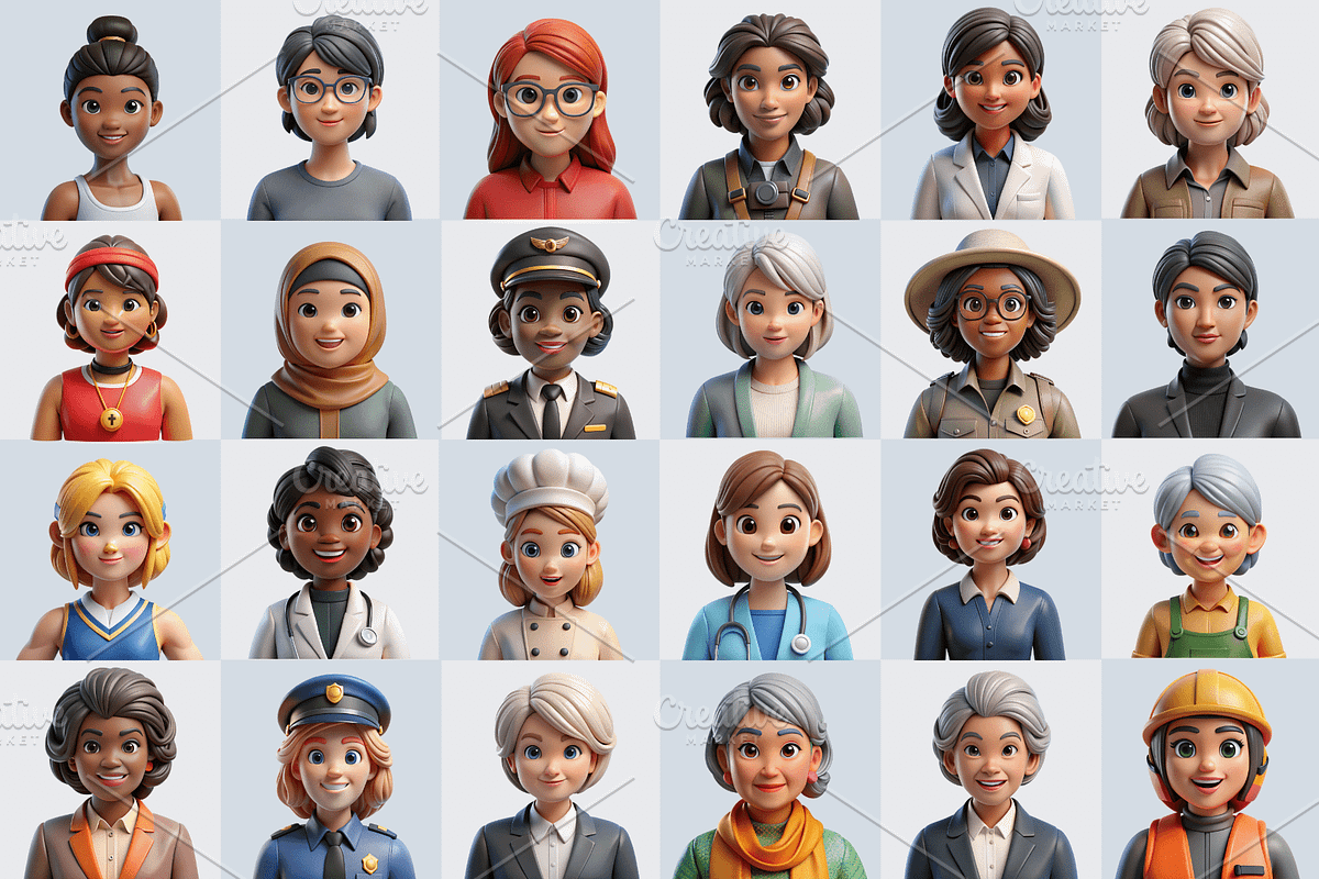 3D Avatars - 168 Avatar Icons, a Characters & Person 3D Model by Palleon (Photo 8 of 8)