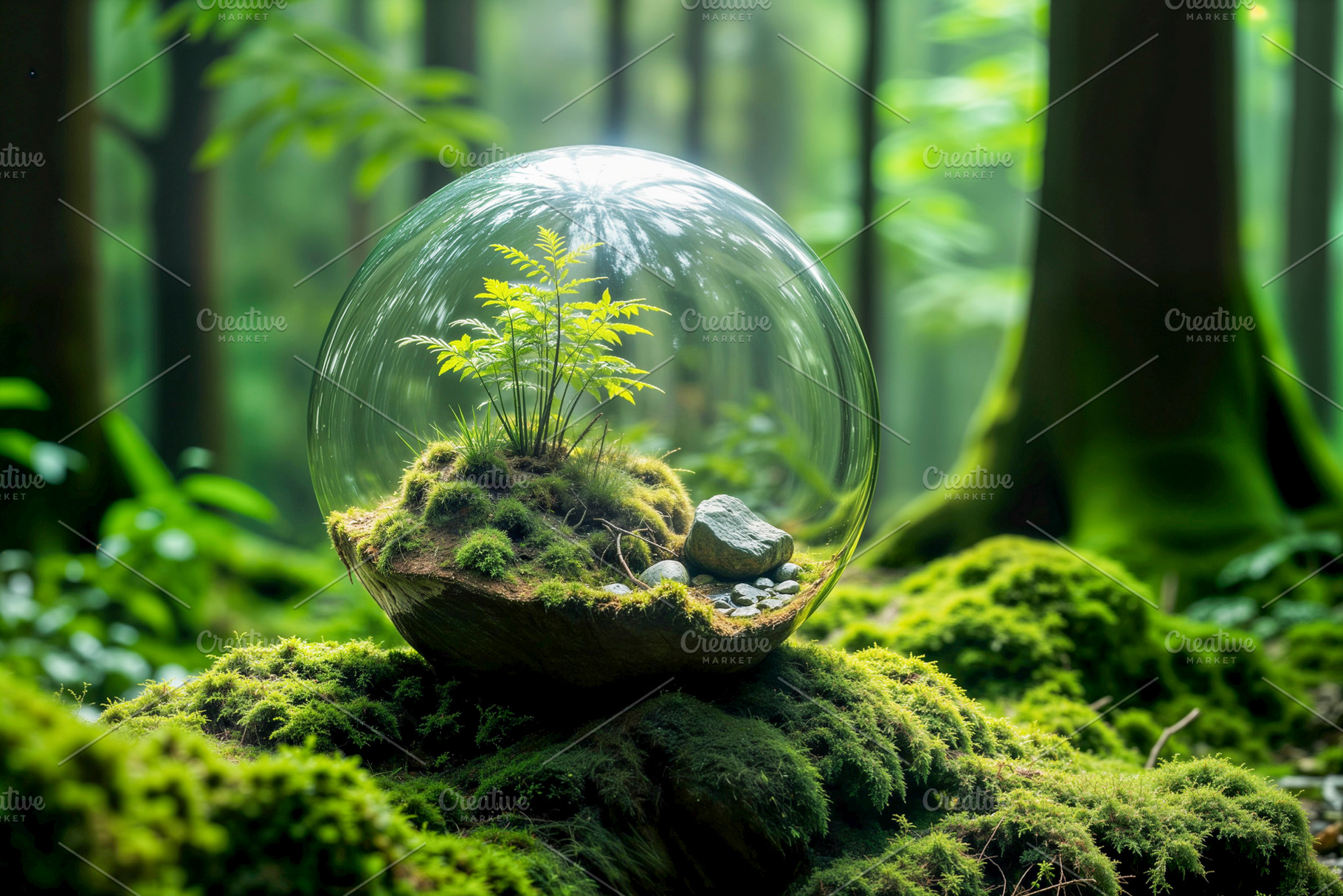 Glass terrarium, a Photo by rarrarorro