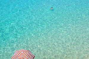 Transparent water in a beach