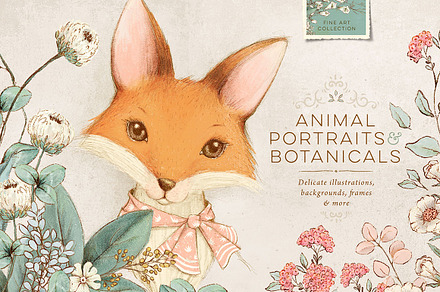 Animal Portraits & flowers, an Animal Illustration by Lisa Glanz