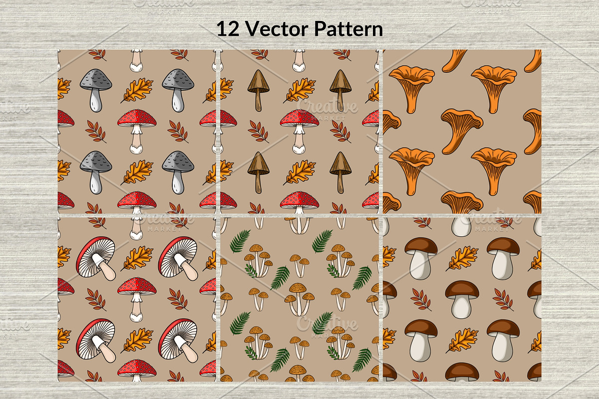 Mushroom Foraging: Patterns&Clipart, a Pattern Graphic by Elatedowl (Photo 3 of 13)