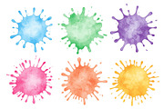 colorful watercolor splashes design, an Illustration by Amazin_art (Thumbnail 2 of 6)