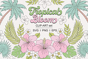 Tropical Leaves Florals clipart set, a Seasonal Illustration by @olga.angelloz (Thumbnail 1 of 2)