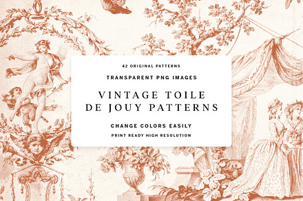 Vintage Toile Victorian PNG Patterns, a Pattern Graphic by Century Library