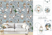 Cute forest owl. Wildlife watercolor, an Animal Illustration by Ann Art Houze (Thumbnail 5 of 10)