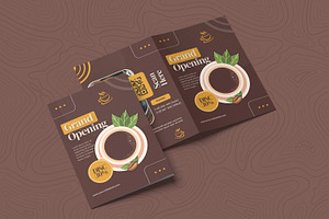 Grand Opening Coffee Bifold Brochure