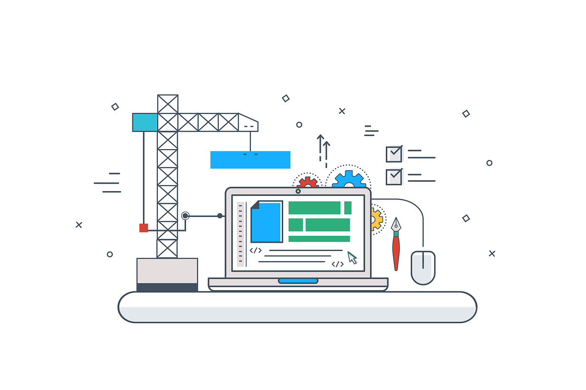 Web Design and Development, an Object Illustration by WB_shop