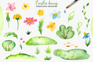 Easter Bunny Watercolor Collection