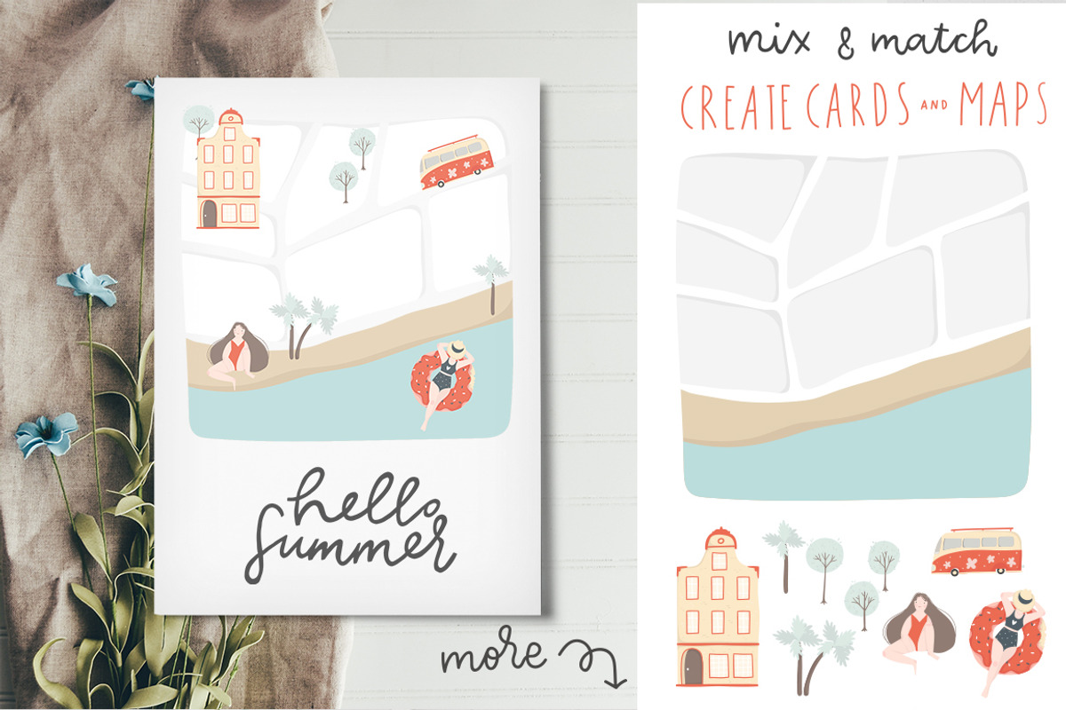 Summer Map & Card Creator clip art, an Animal Illustration by Cute Atelier (Photo 6 of 10)