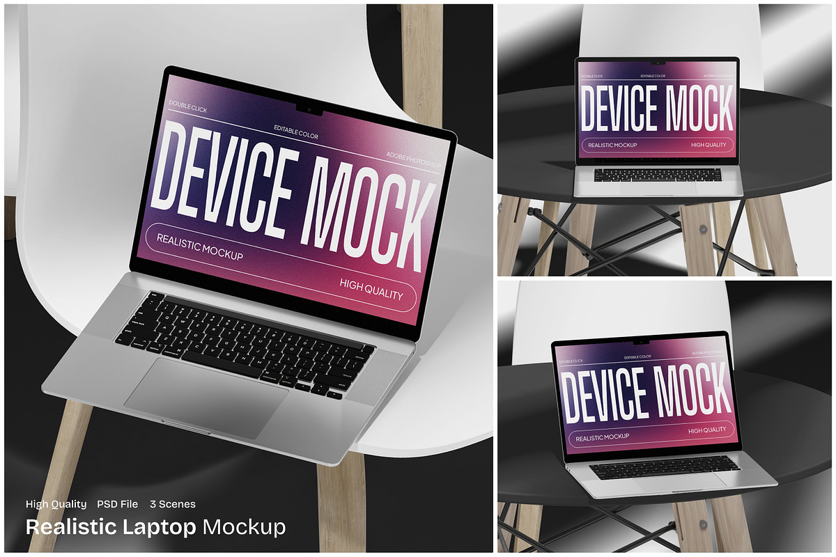 Realistic Laptop Mockup, a Wearable Device Mockup by Unerispace (Photo 3 of 5)