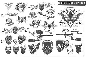 32 in 1 Paintball emblems and design