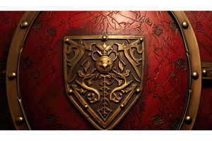 battle red shield ai generated, an Arts & Entertainment Photo by pikepicture