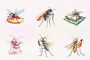 Summer Mosquitoes Clipart, an Illustration by CreationArt (Thumbnail 2 of 5)