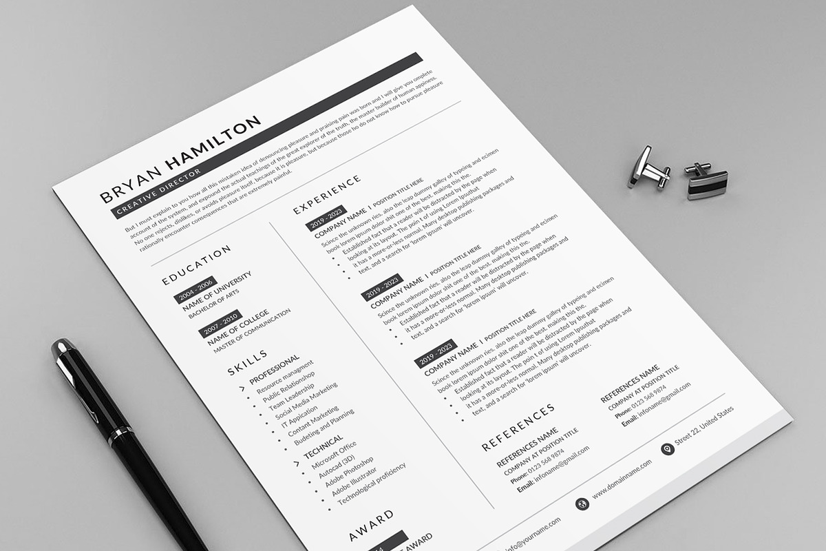 Resume, a Resume Template by Creatune (Photo 3 of 3)