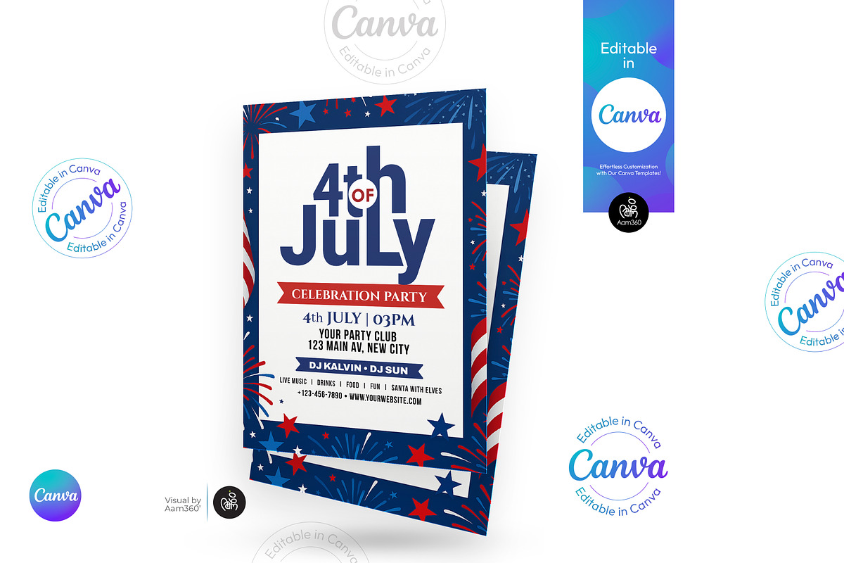 4th of July party invitation, a Flyer Template by Aam360 (Photo 1 of 3)