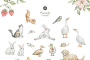Spring Garden. Watercolor clipart, a Decorative Illustration by Kreker Kate (Thumbnail 9 of 12)
