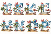 Summer Beach Doodle Alphabet Clipart, an Illustration by OK Design (Thumbnail 5 of 5)