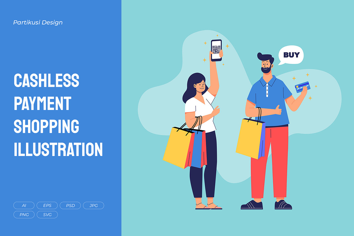Cashless Payment Shopping, a Finance Illustration by Partikusi Design (Photo 1 of 3)