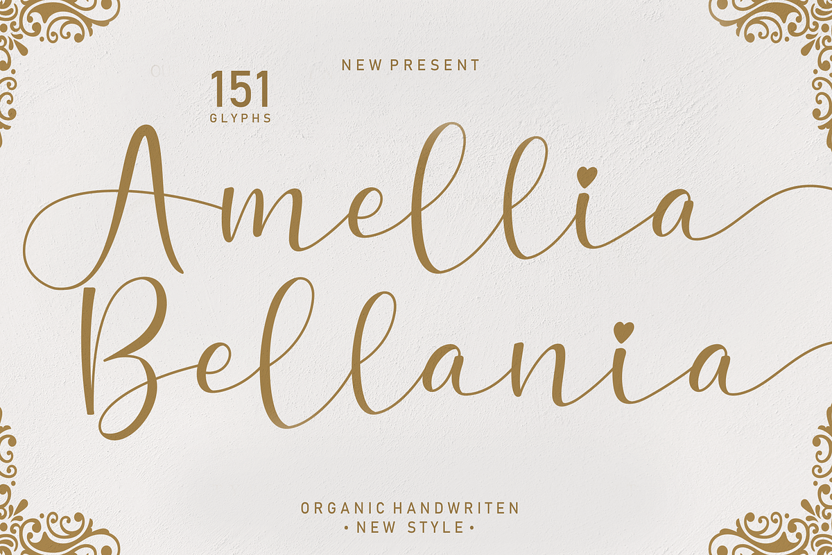 Amellia Bellania | handwritten font, a Script Font by Scratchones (Photo 1 of 10)