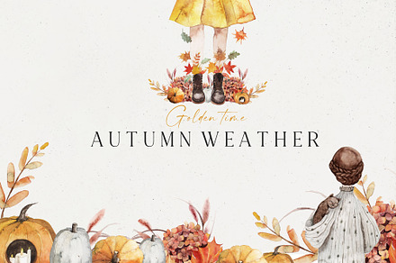 Autumn Weather-Watercolor set