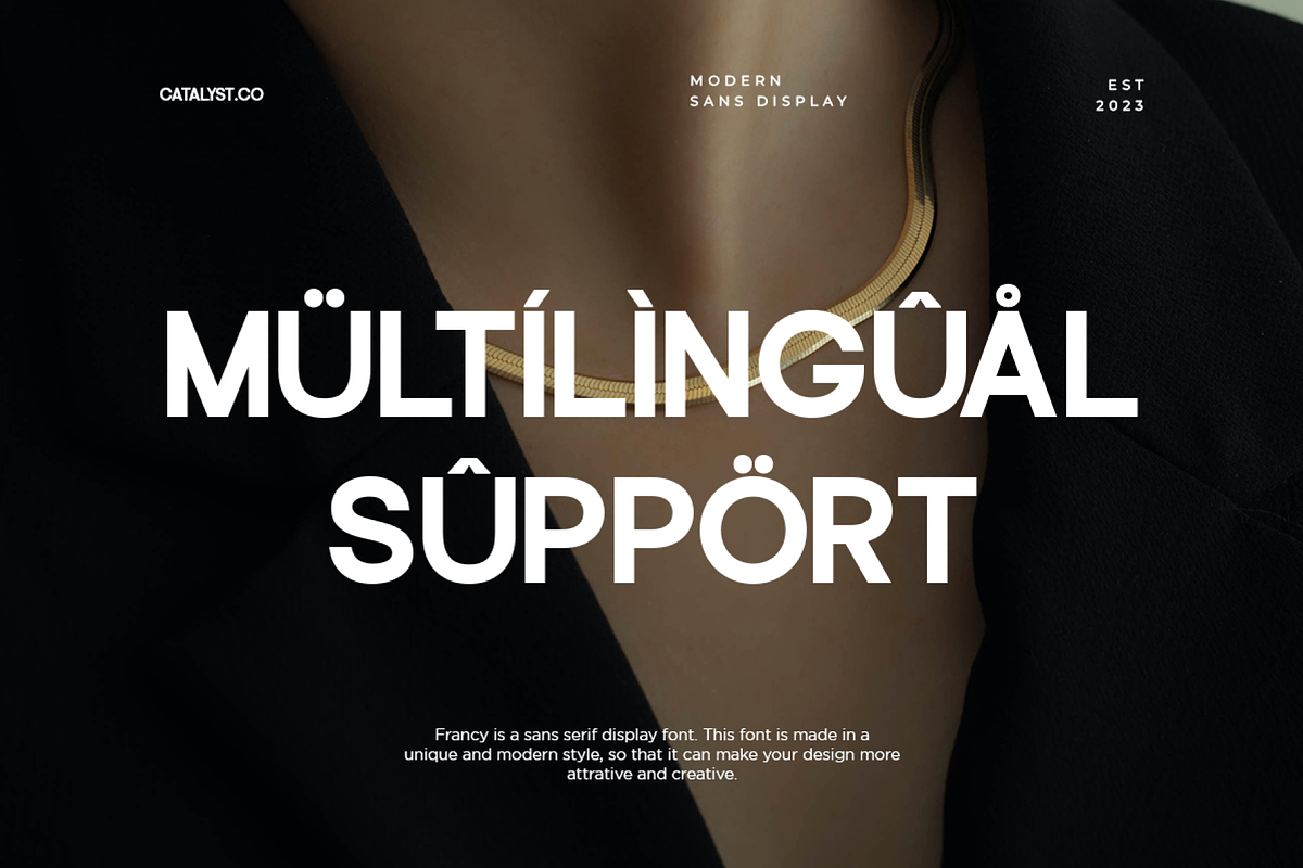 Francy Modern Sans Display Font, a Sans Serif Font by Catalystco Studio (Photo 10 of 10)