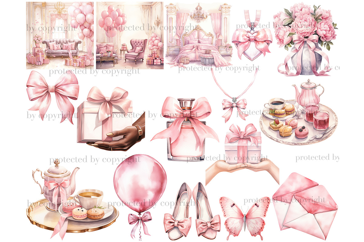 Mothers Day Clipart Bundle, a Seasonal Illustration by GlamArtZhanna (Photo 4 of 6)