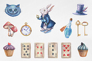 Wonderland Watercolor Graphic Set, an Illustration by Chelovector (Thumbnail 2 of 2)