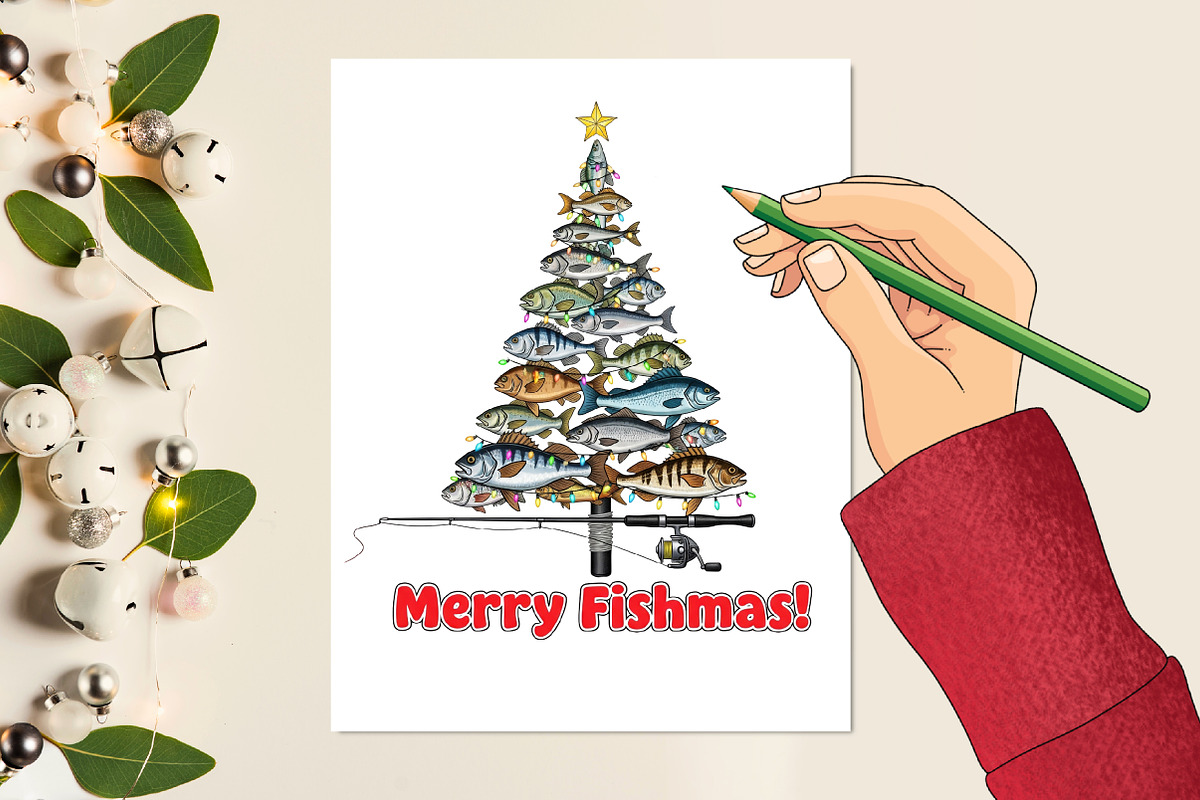 Funny Fishing Christmas Tree Png, a Seasonal Illustration by Rose Art (Photo 4 of 4)