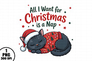 Sarcastic Funny Christmas Lazy Cat P, an Illustration by Daily.Designs (Thumbnail 1 of 5)