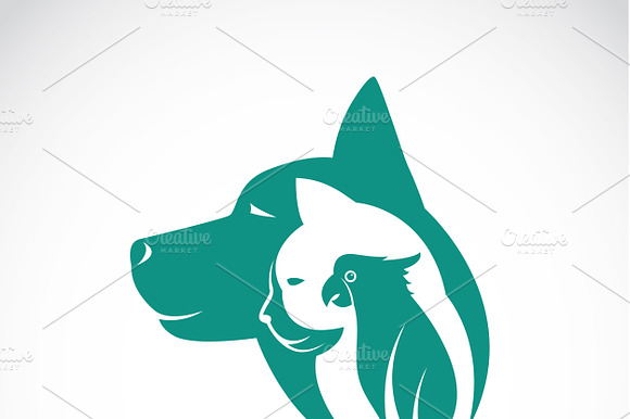 Vector Of Dog Cat And Bird. Animals.